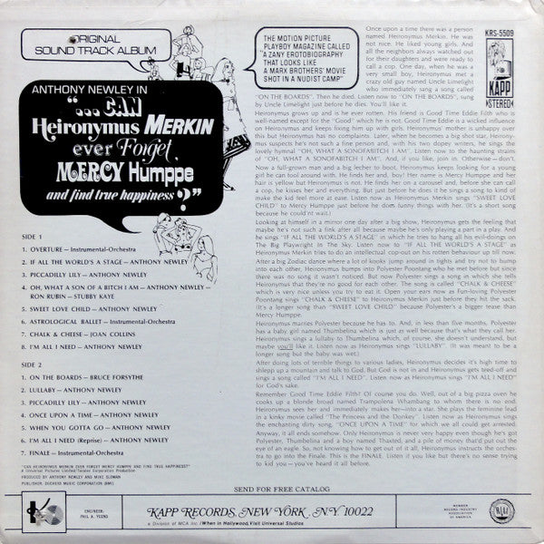 Anthony Newley - Can Heironymus Merkin Ever Forget Mercy Humppe And Find True Happiness?