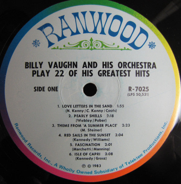 Billy Vaughn And His Orchestra - Play 22 Of His Greatest Hits