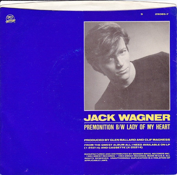 7": Jack Wagner - Premonition