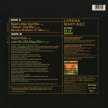 12" Single: Lorena Martínez - Ritmo De La Noche