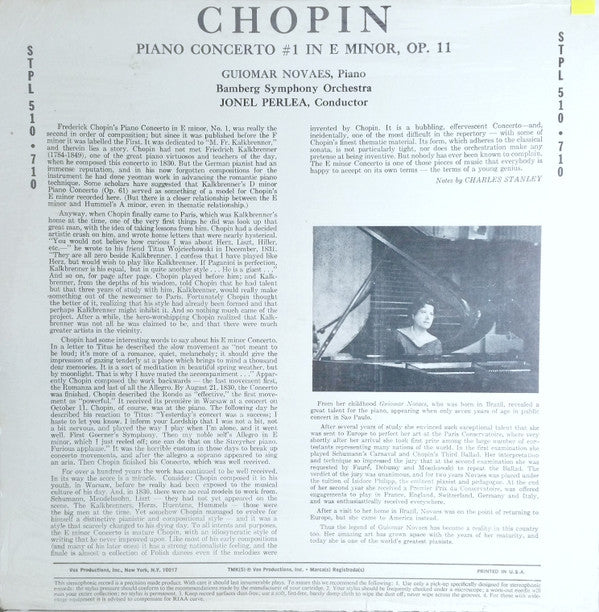 Guiomar Novaes, Frédéric Chopin, Bamberger Symphoniker, Jonel Perlea - Piano Concerto No. 1 In E Minor, Opus 11