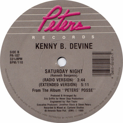 12" Single: Kenny B. Devine - Bass In The Box
