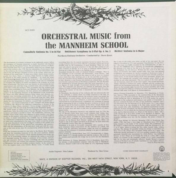 Christian Cannabich, Ignaz Jakob Holzbauer, Franz Xaver Richter, The Northern Sinfonia Orchestra, Boris Brott - Orchestral Music from the Mannheim School