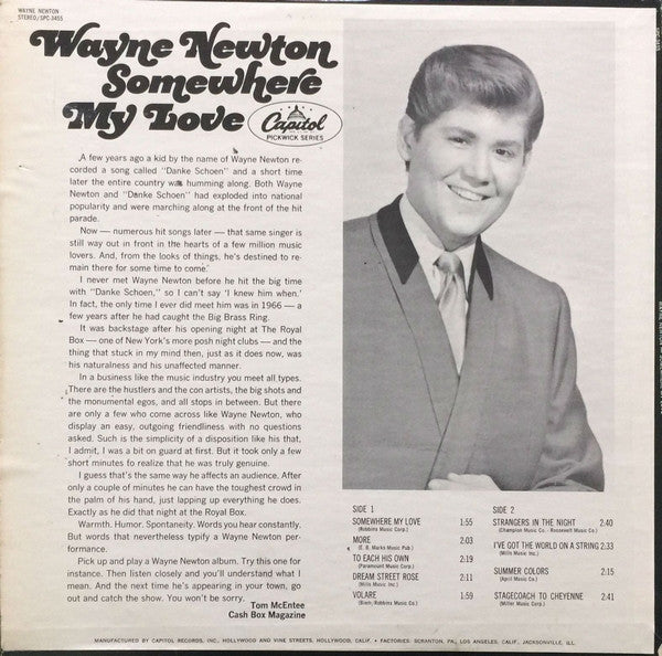 Wayne Newton - Somewhere My Love