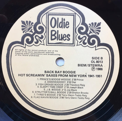 Various - Back Bay Boogie Hot Screamin' Saxes From New York 1941-1951
