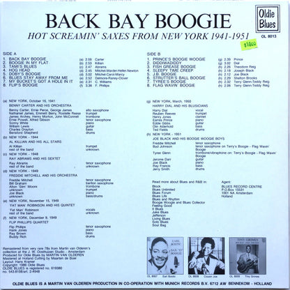 Various - Back Bay Boogie Hot Screamin' Saxes From New York 1941-1951