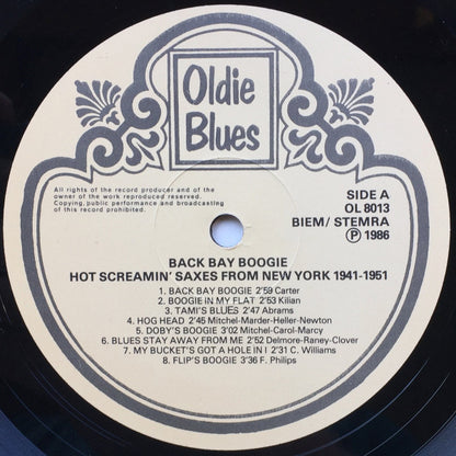 Various - Back Bay Boogie Hot Screamin' Saxes From New York 1941-1951