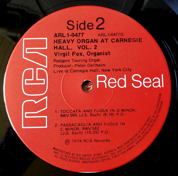 Virgil Fox - Heavy Organ At Carnegie Hall, Vol. 2