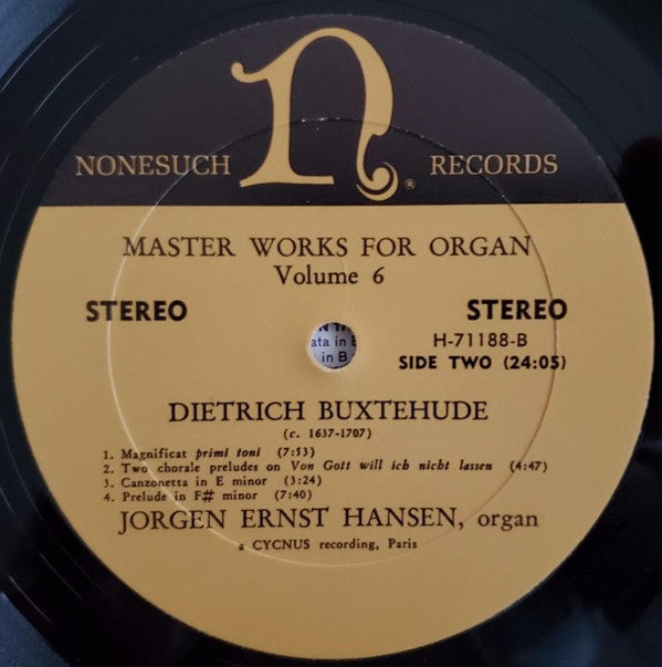 Dieterich Buxtehude, Jørgen Ernst Hansen - Master Works For Organ Volume 6 - Dietrich Buxtehude