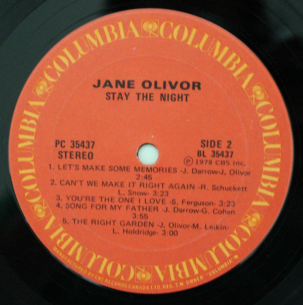 Jane Olivor - Stay The Night