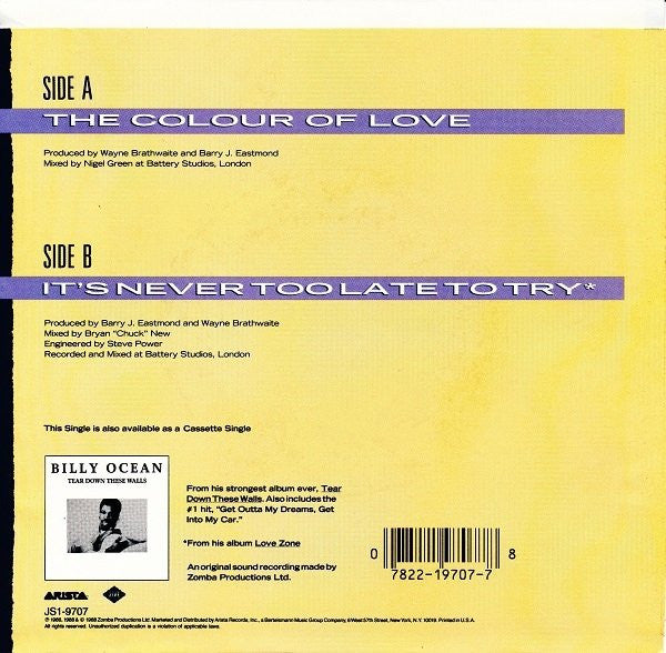 7": Billy Ocean - The Colour Of Love