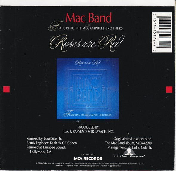 7": Mac Band Featuring The McCampbell Brothers - Roses Are Red