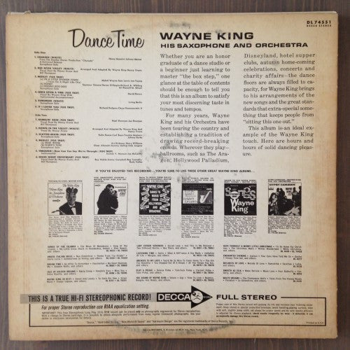 Wayne King And His Orchestra - Dance Time With Wayne King
