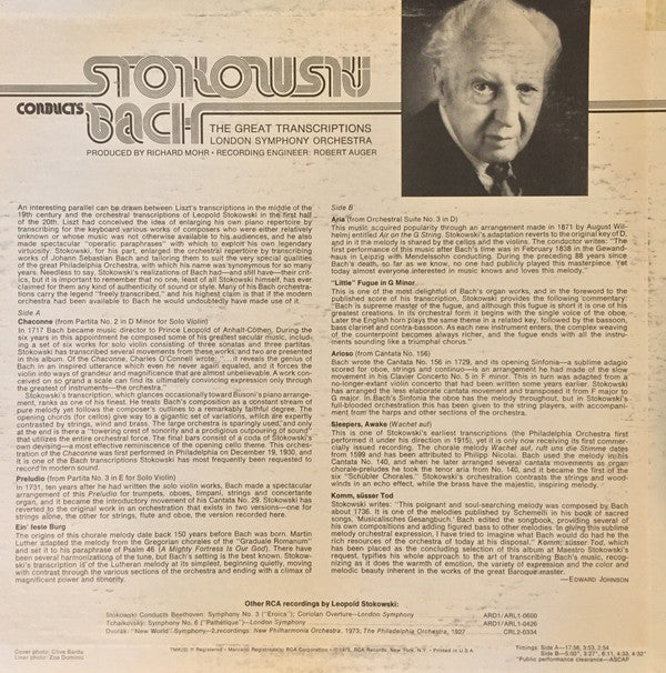 Johann Sebastian Bach, Leopold Stokowski, The London Symphony Orchestra - Stokowski Conducts Bach: The Great Transcriptions