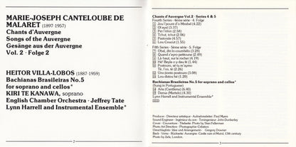 Joseph Canteloube, Heitor Villa-Lobos, Kiri Te Kanawa, English Chamber Orchestra, Jeffrey Tate - Chants D'Auvergne (Vol. 2) / Bachianas Brasileiras No. 5
