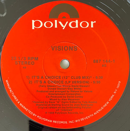 12" Single: Visions - It's A Choice