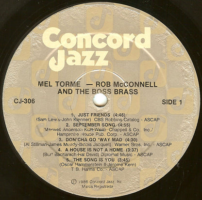 Mel Tormé, Rob McConnell & The Boss Brass - Mel Tormé -  Rob McConnell And The Boss Brass