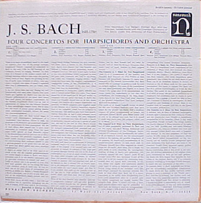 Johann Sebastian Bach - Four Concertos For Harpsichords And Orchestra