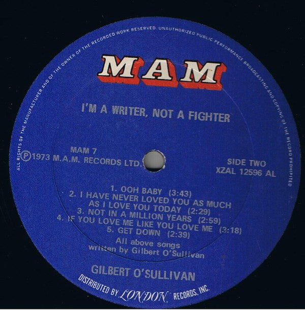 Gilbert O'Sullivan - I'm A Writer, Not A Fighter