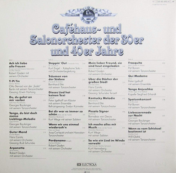 Various - Caféhaus- Und Salonorchester Der 30er Und 40er Jahre