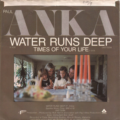 7" Single: Paul Anka - Times Of Your Life / Water Runs Deep