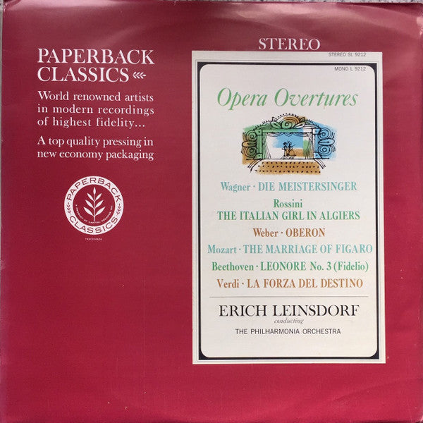 Erich Leinsdorf, Philharmonia Orchestra - Opera Overtures
