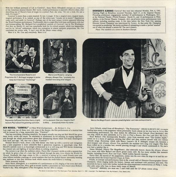 Carnival! Original Broadway Cast - Carnival!