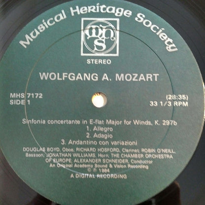 Wolfgang Amadeus Mozart, Johann Sebastian Bach, Antonio Vivaldi, The Chamber Orchestra Of Europe, Alexander Schneider - Performs Works By Mozart, Bach, And Vivaldi