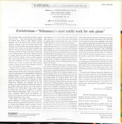 Arthur Rubinstein, Robert Schumann - Schumann Kreisleriana • The Prophet Bird • Arabeske