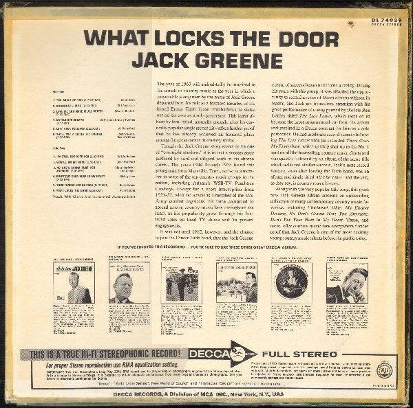 Jack Greene - What Locks The Door
