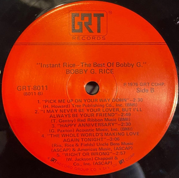 Bobby G. Rice - Instant Rice-The Best Of Bobby G.