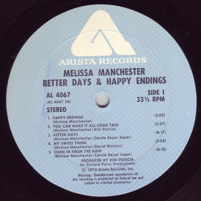 Melissa Manchester - Better Days & Happy Endings