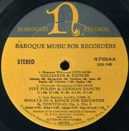 Concentus Musicus Of Denmark, Irmgard Knopf Mathiesen, Aksel H. Mathiesen - Baroque Music For Recorders