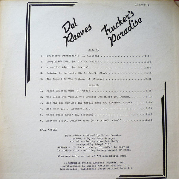 Del Reeves - Trucker's Paradise