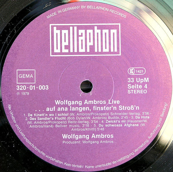 Wolfgang Ambros - Live (...Auf Ana Langen, Finster'n Stroß'n)