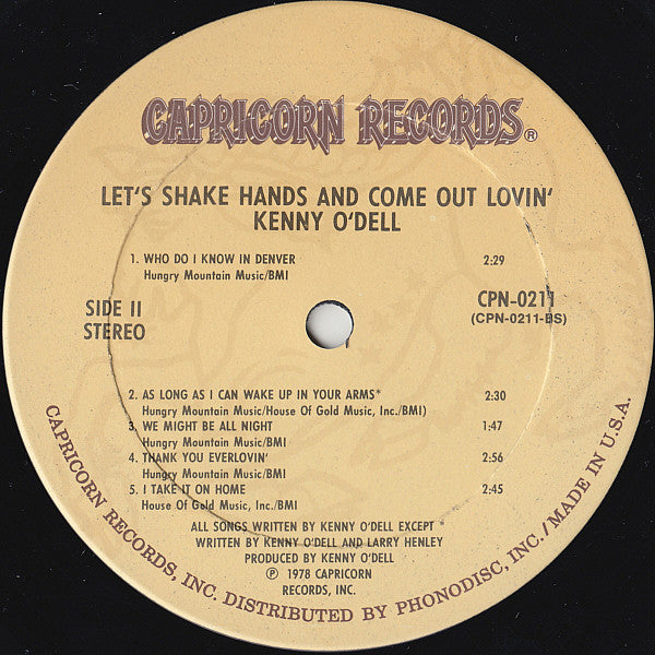 Kenny O'Dell - Let's Shake Hands And Come Out Lovin'