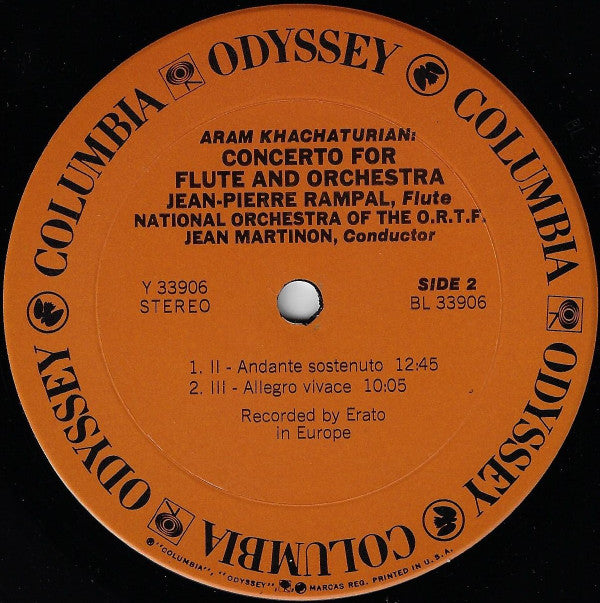 Jean-Pierre Rampal, Aram Khatchaturian, Orchestre National De France, Jean Martinon - Concerto For Flute And Orchestra