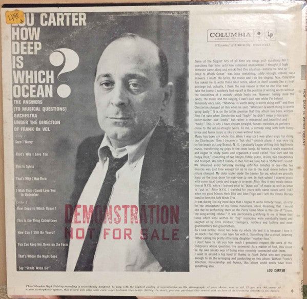 Lou Carter - How Deep Is Which Ocean?