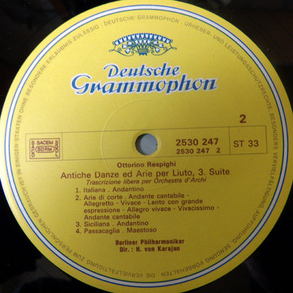 Tomaso Albinoni, Johann Pachelbel, Luigi Boccherini, Ottorino Respighi, Herbert Von Karajan, Berliner Philharmoniker - Adagio - Canon - Quintettino - Danses Antiques