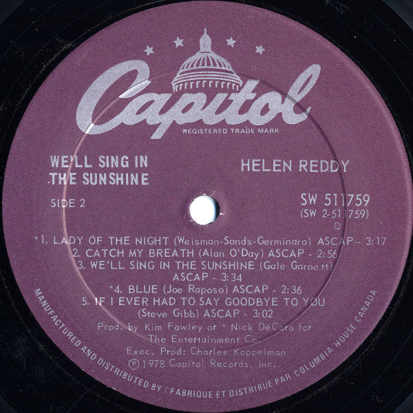 Helen Reddy - We'll Sing In The Sunshine