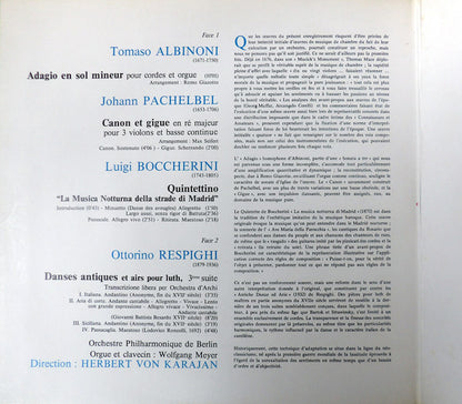 Tomaso Albinoni, Johann Pachelbel, Luigi Boccherini, Ottorino Respighi, Herbert Von Karajan, Berliner Philharmoniker - Adagio - Canon - Quintettino - Danses Antiques