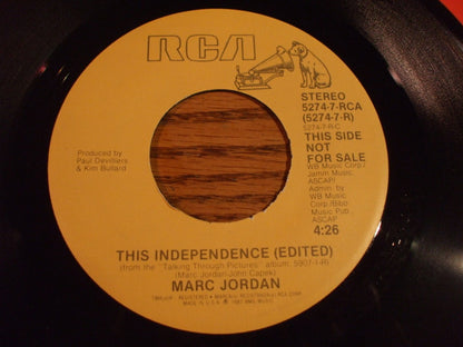 7" Single: Marc Jordan - This Independence