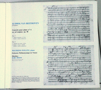 Ludwig van Beethoven, Wiener Philharmoniker, Maurizio Pollini, Karl Böhm - Concerto Pour Piano N°4