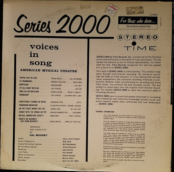 Various - Voices In Song  (American Musical Theatre)