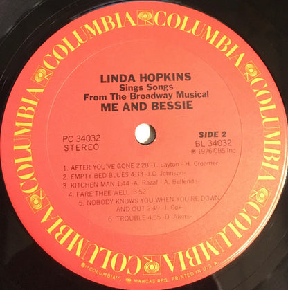 Linda Hopkins - Me And Bessie (Linda Hopkins Sings Songs From The Broadway Musical)