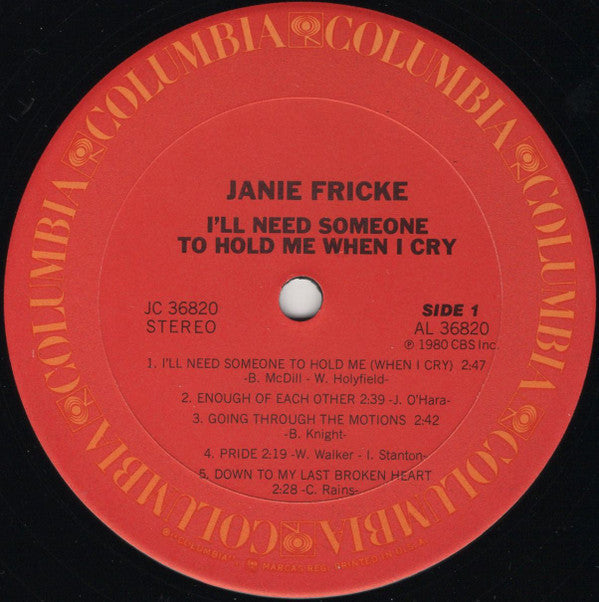 SEALED: Janie Fricke - I'll Need Someone To Hold Me When I Cry