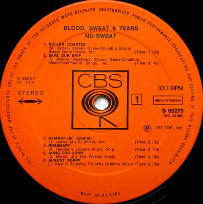 Blood, Sweat And Tears - No Sweat
