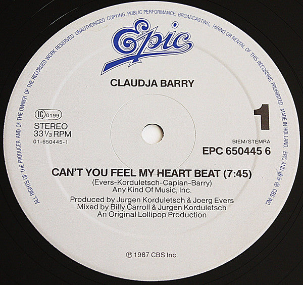 12": Claudja Barry - Can't You Feel My Heart Beat