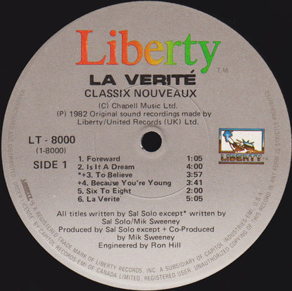 Classix Nouveaux - La Verité