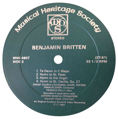 The Choir Of Christ Church Cathedral, Francis Grier - Benjamin Britten - A Ceremony Of Carols